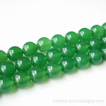 4 to 18mm green agate semi-precious loose beads gemstone, round, polished